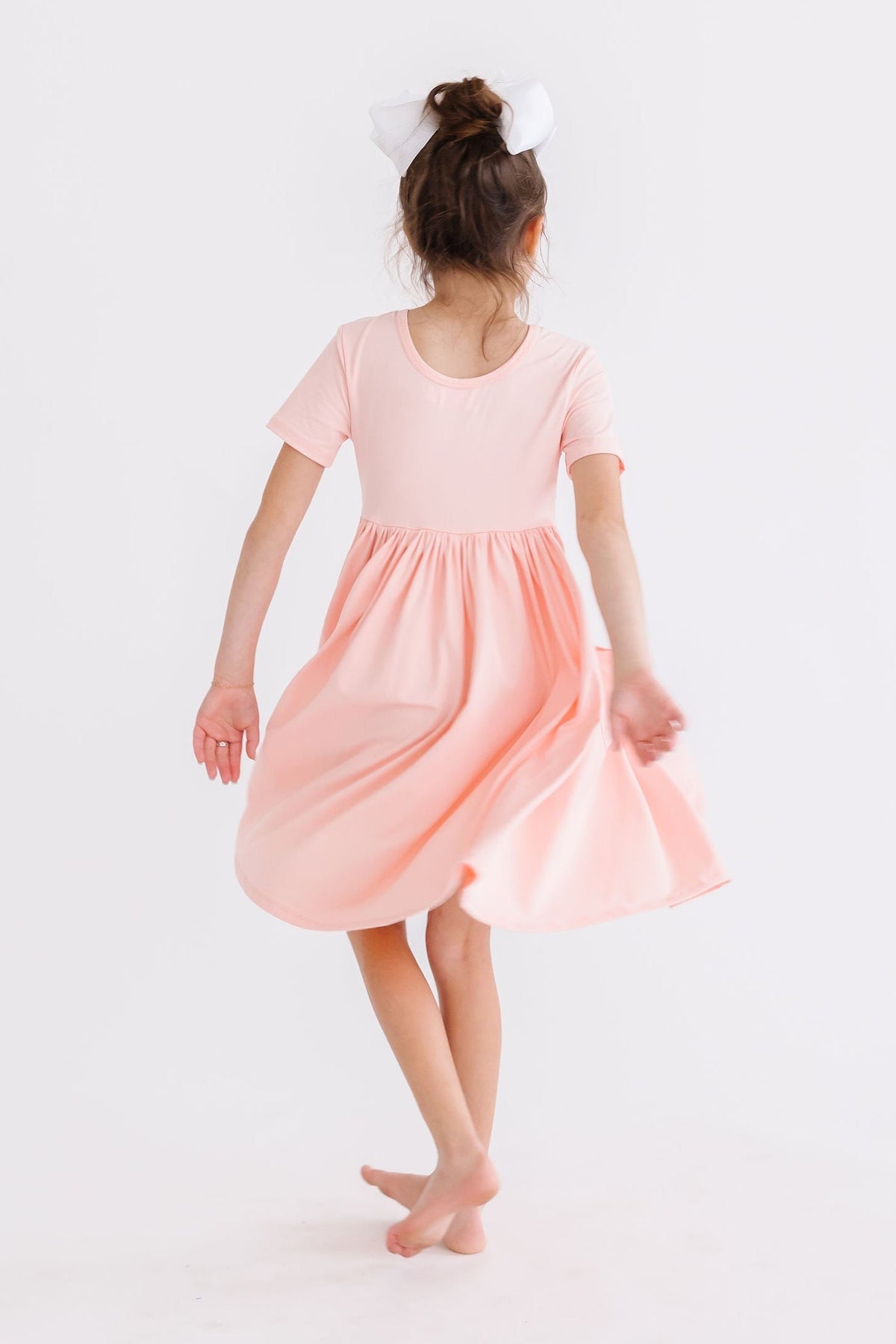 Peach S/S Pocket Twirl Dress 8
