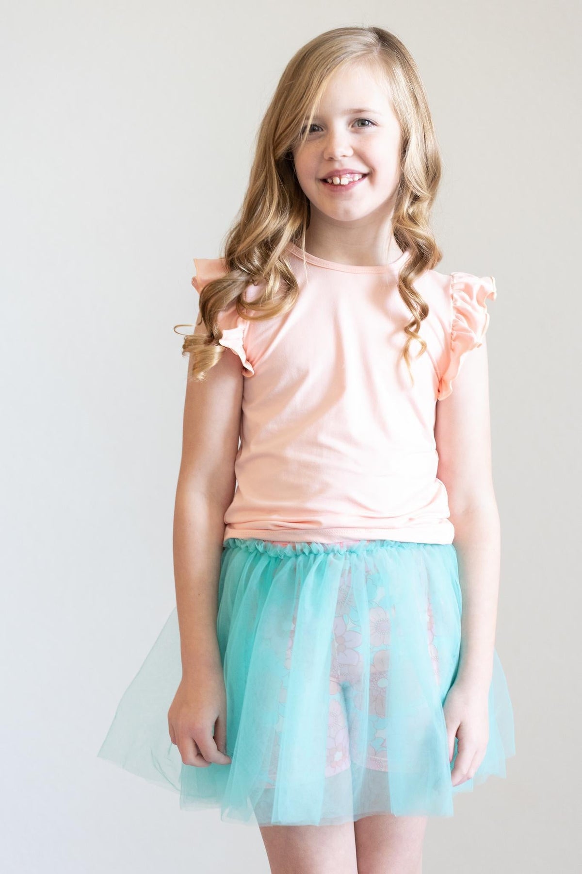 Peach S/S Ruffle Tee 5