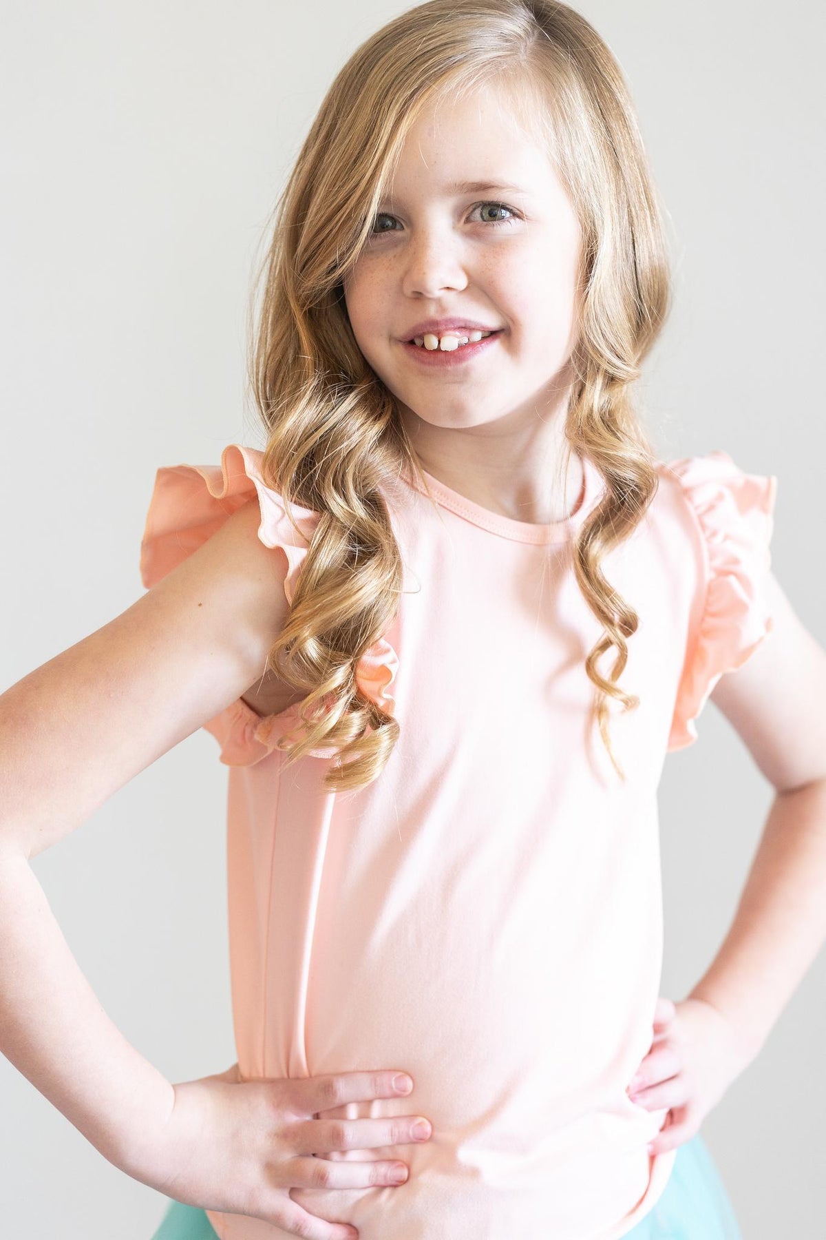Peach S/S Ruffle Tee 6