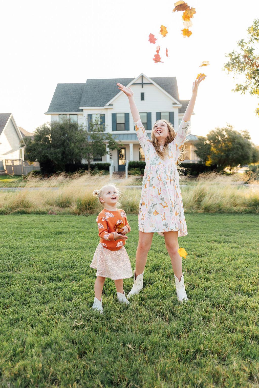 Peach Sequin Twirl Skort 2