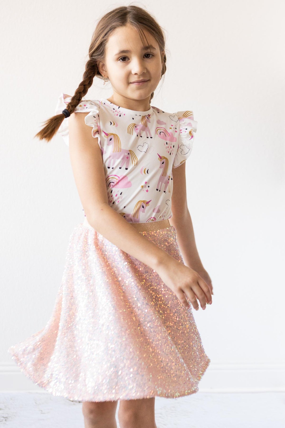 Peach Sequin Twirl Skort 3