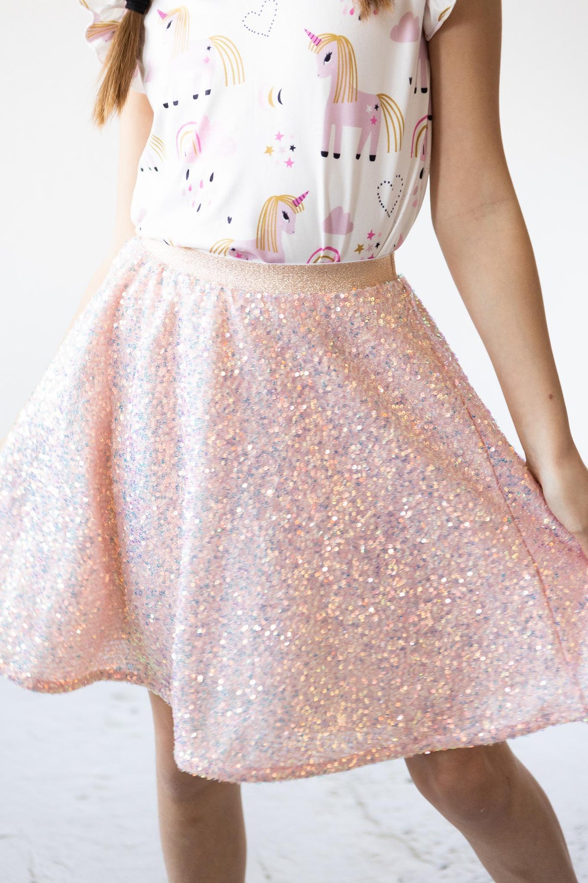 Peach Sequin Twirl Skort 1