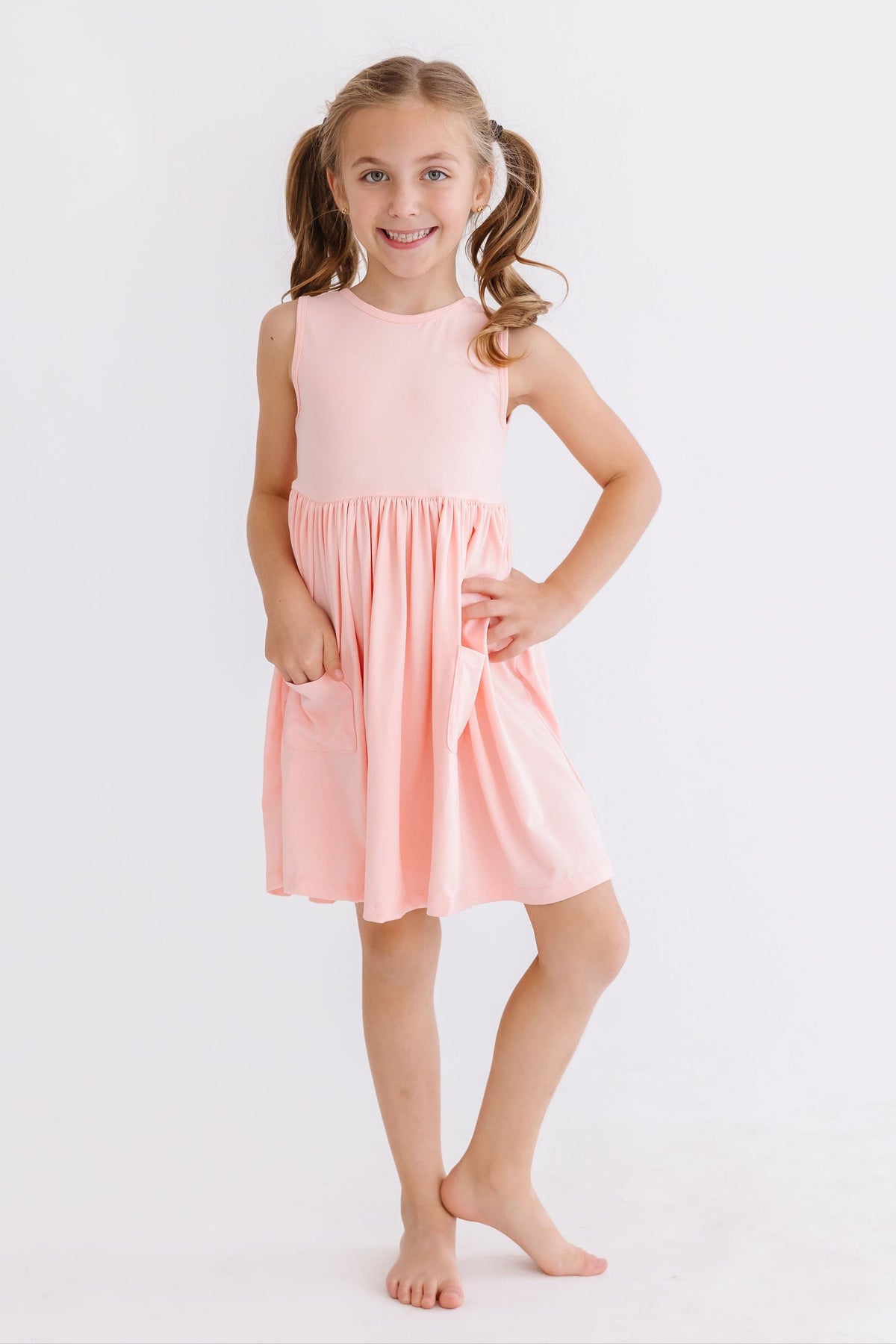 Peach Tank Pocket Twirl Dress 2