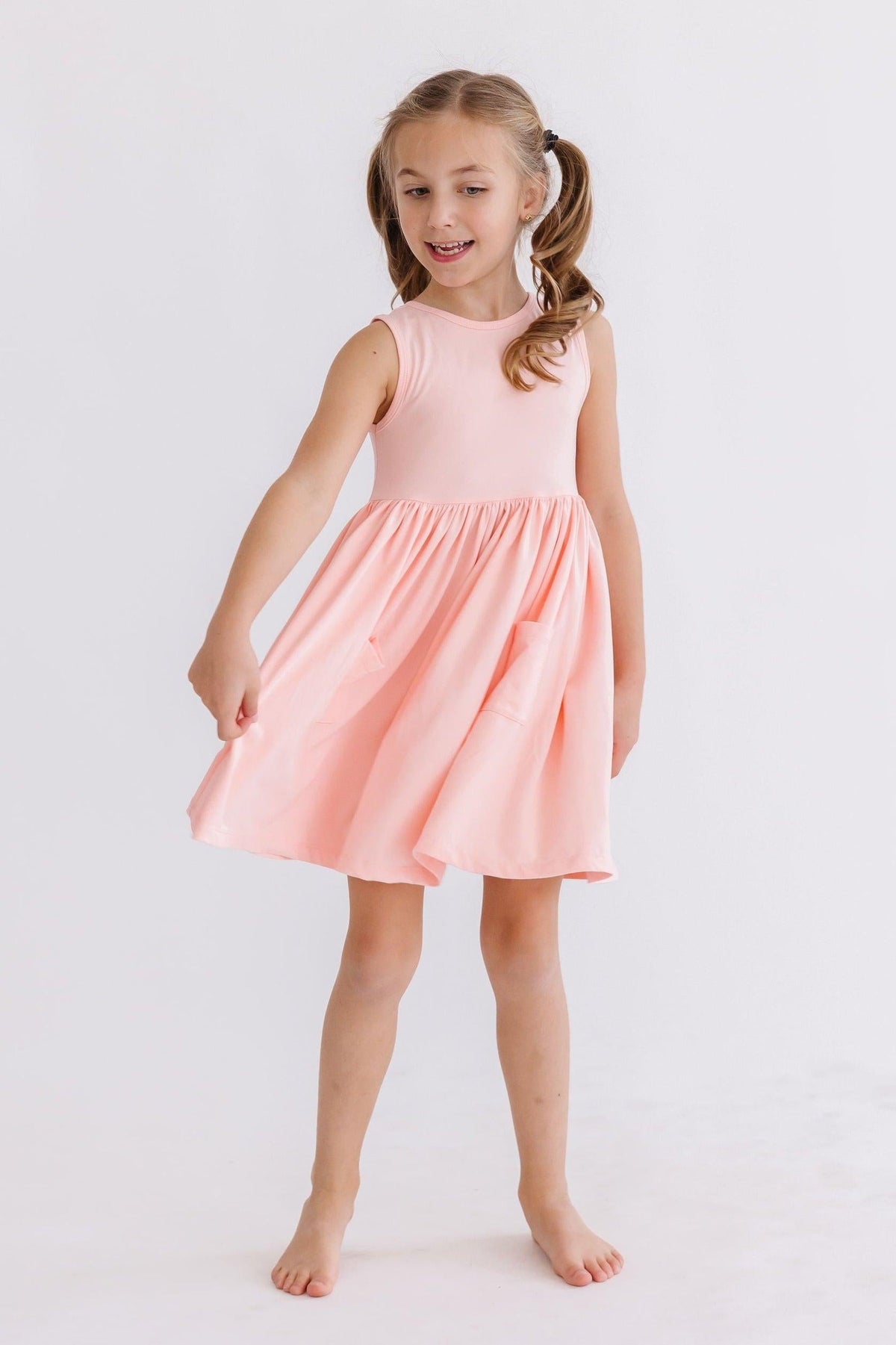 Peach Tank Pocket Twirl Dress 5