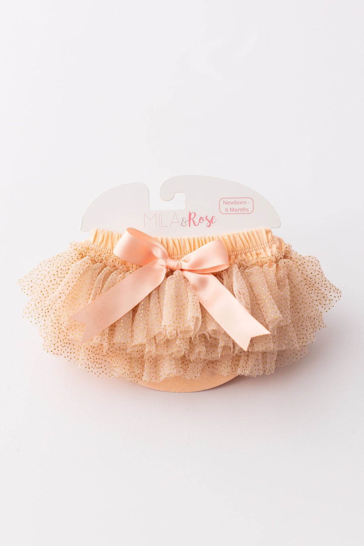 Peach & Gold Glitter Tutu Bloomer 1