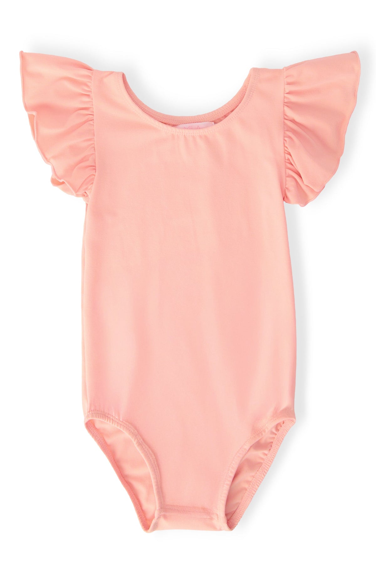 SALE Peach S/S Flutter Sleeve Leotard 1