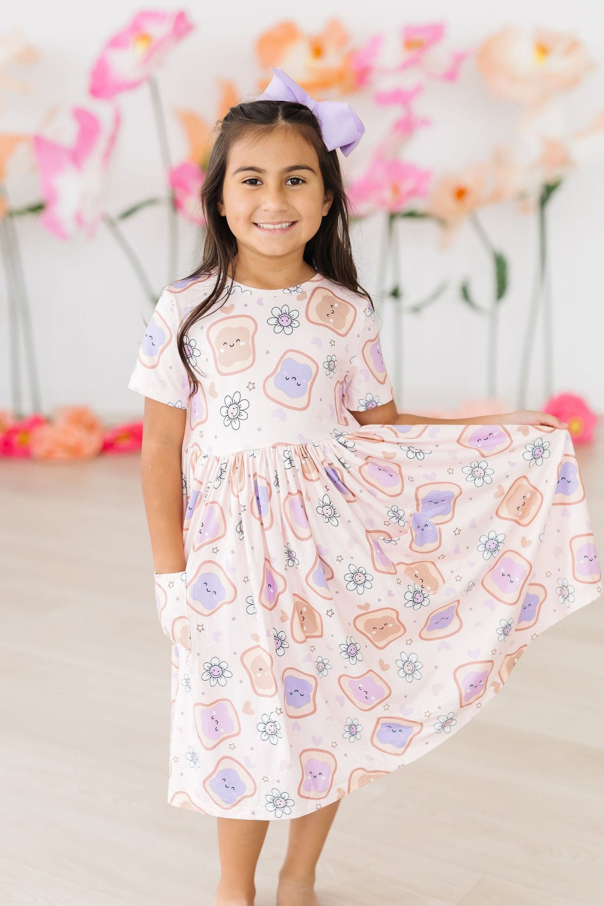 SALE Peanut Butter Jelly Time S/S Pocket Twirl Dress 6