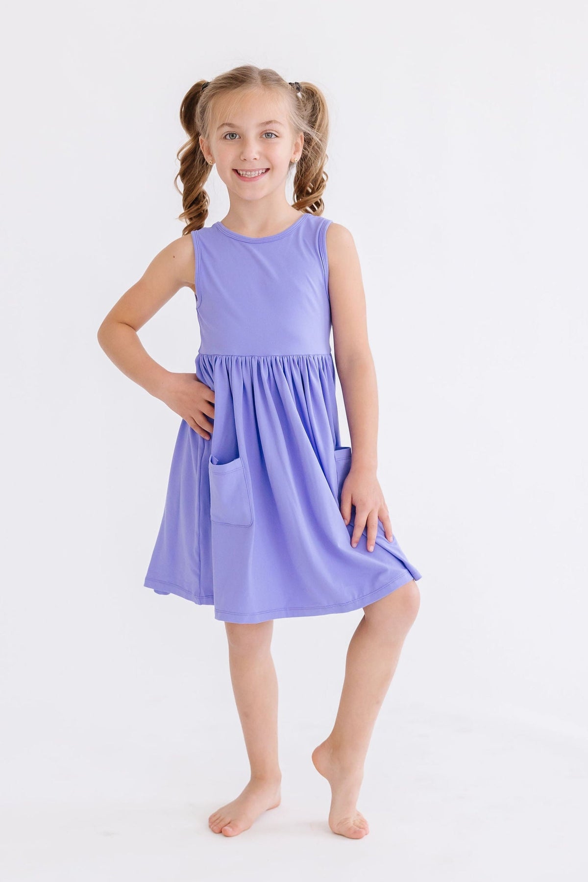Periwinkle Pocket Tank Twirl Dress 1