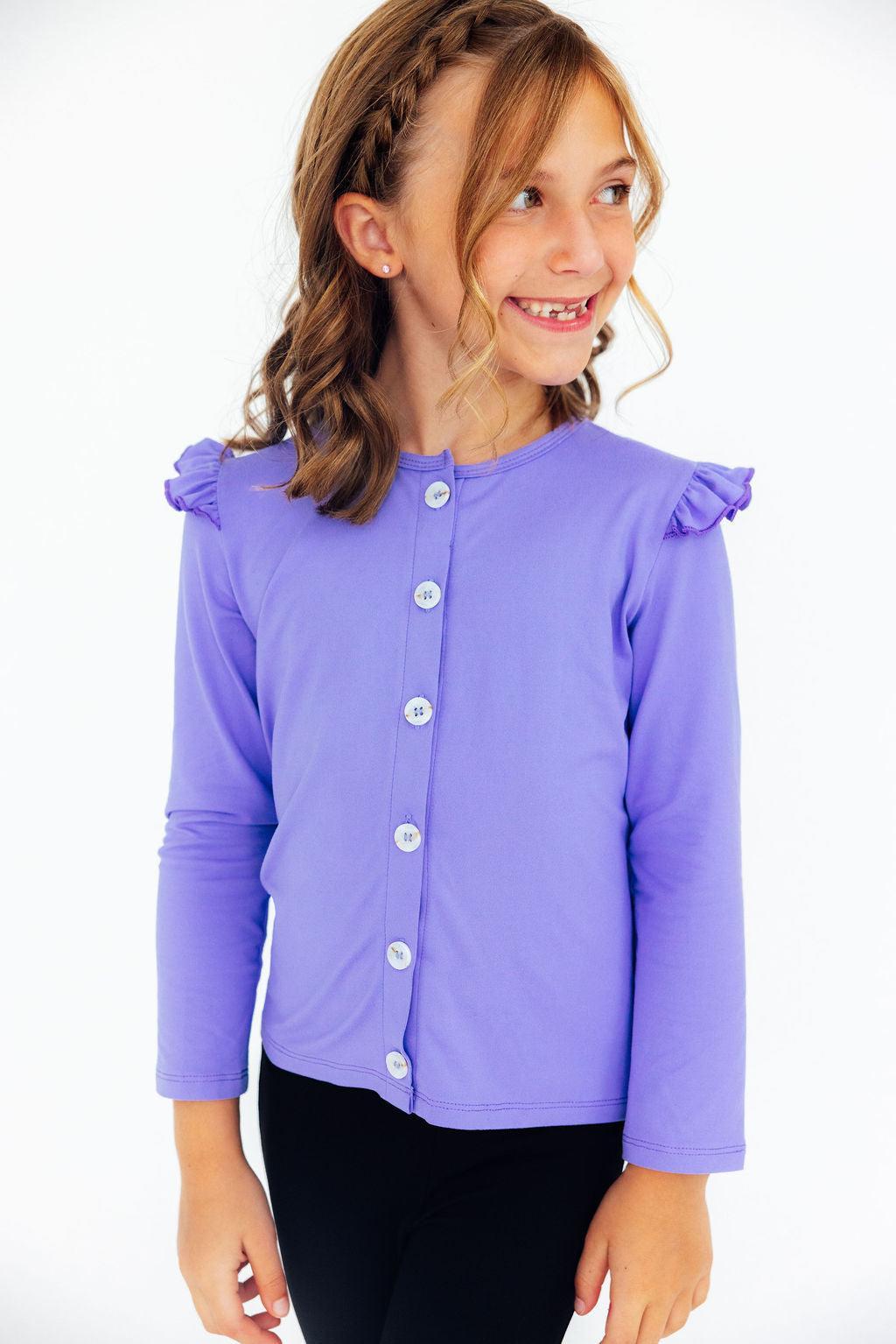 Periwinkle Ruffle Cardigan 3