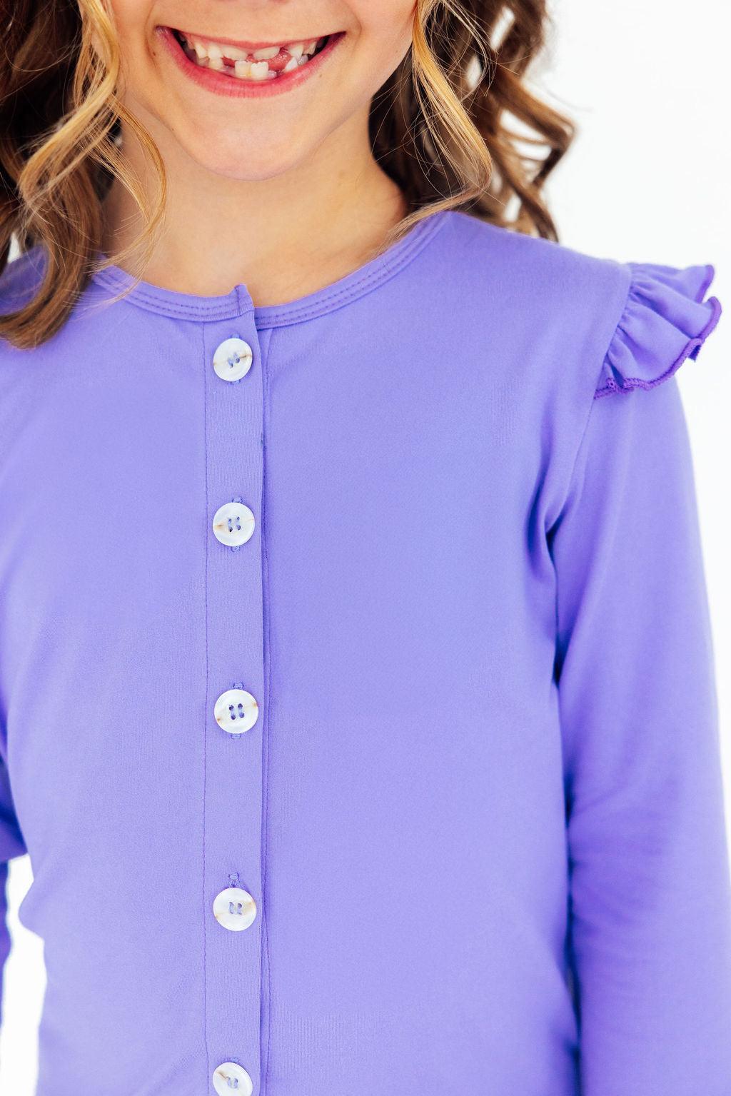 Periwinkle Ruffle Cardigan 2