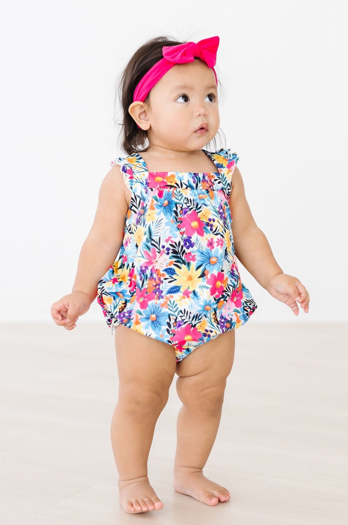 Petal Paradise Ruffle Cross Back Romper 4