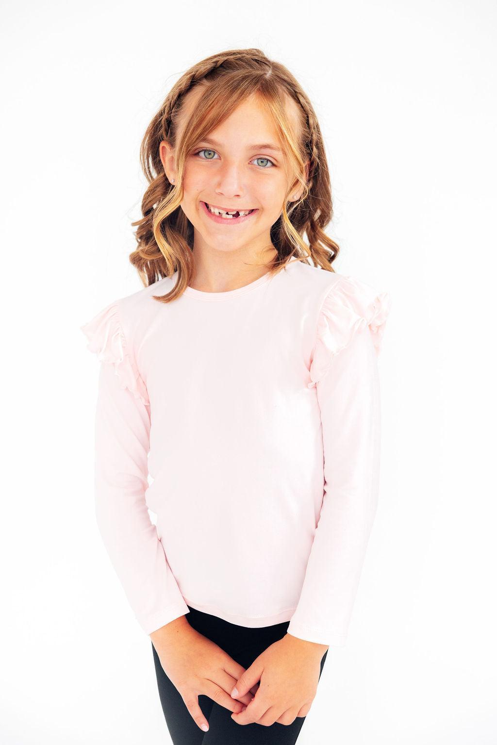 Petal Pink L/S Ruffle Tee 2