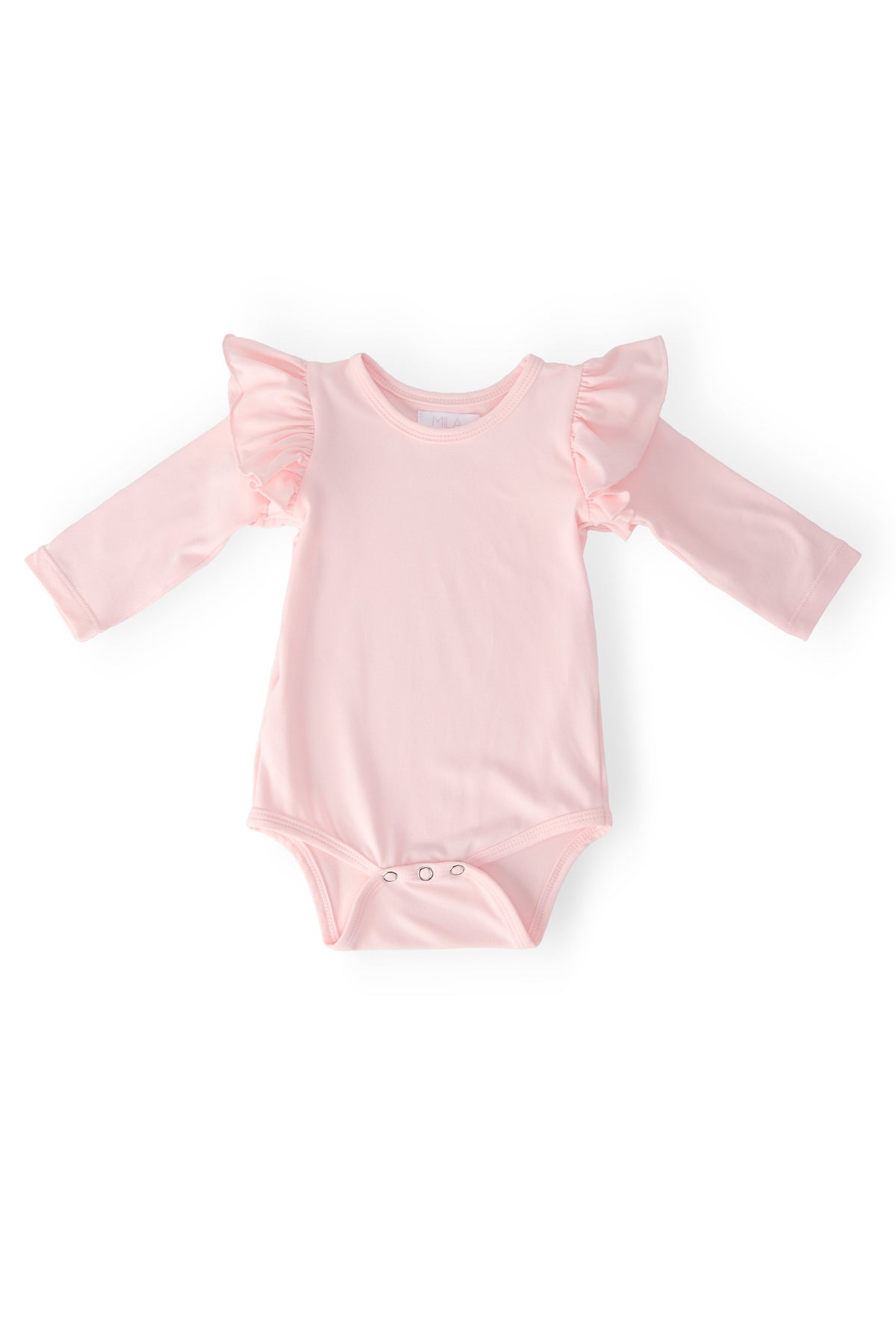Petal Pink L/S Flutter Bodysuit 1