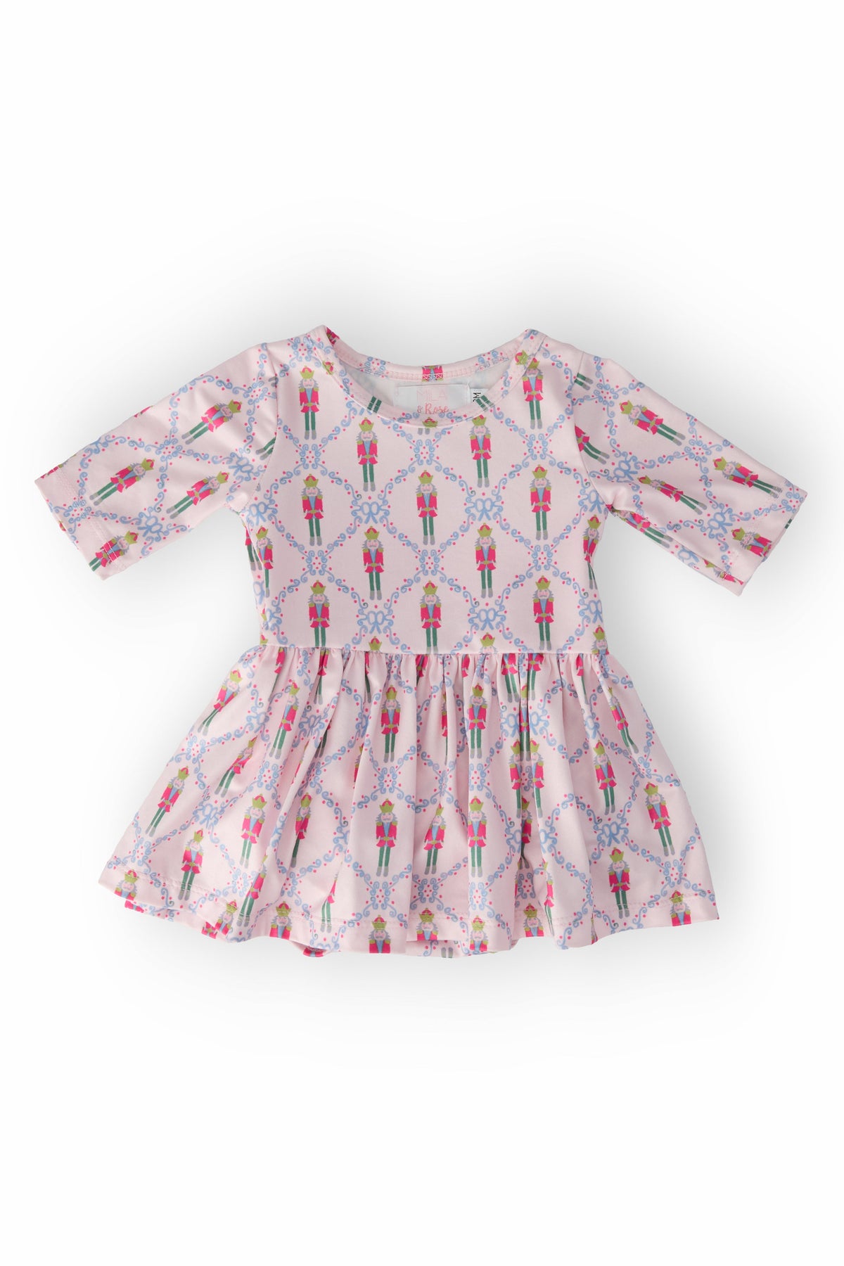 Pink Nutcracker 3/4 Sleeve Twirl Bodysuit 1