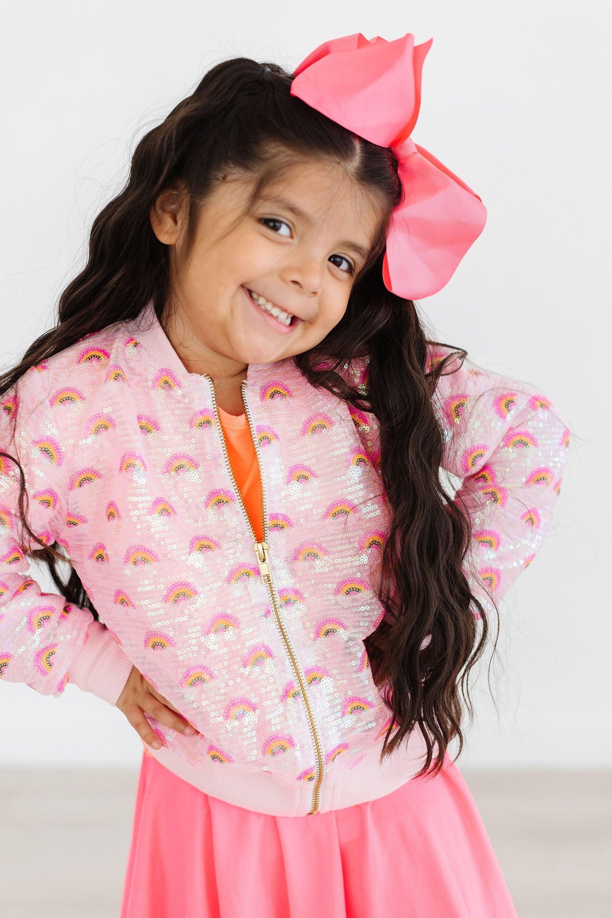 Pink Rainbow Sequin Jacket 1