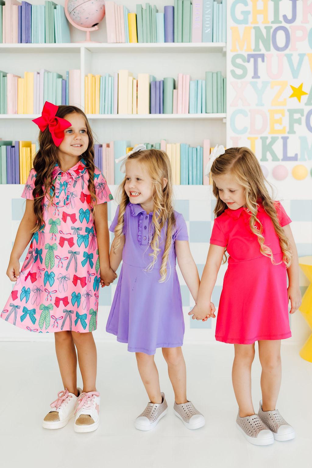 Hot Pink S/S Polo Dress 2