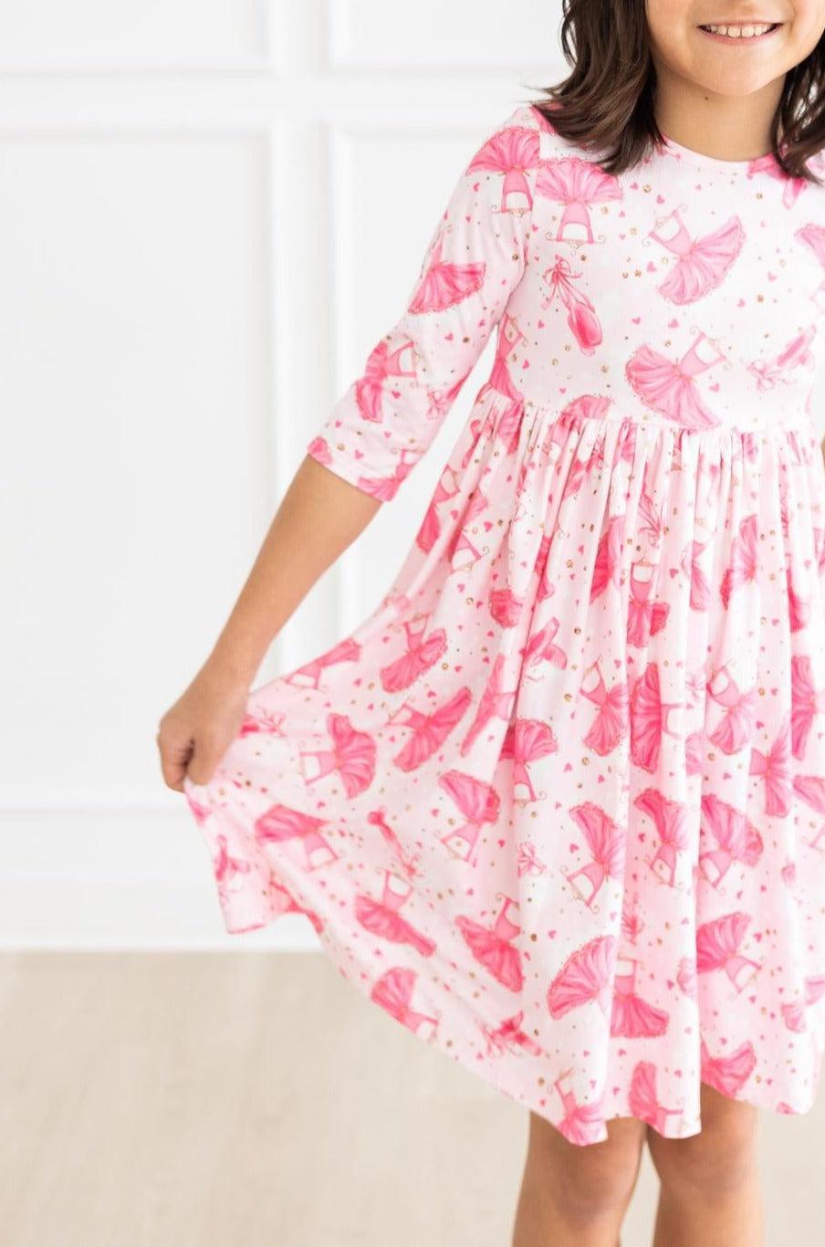 Pirouette 3/4 Sleeve Pocket Twirl Dress 6