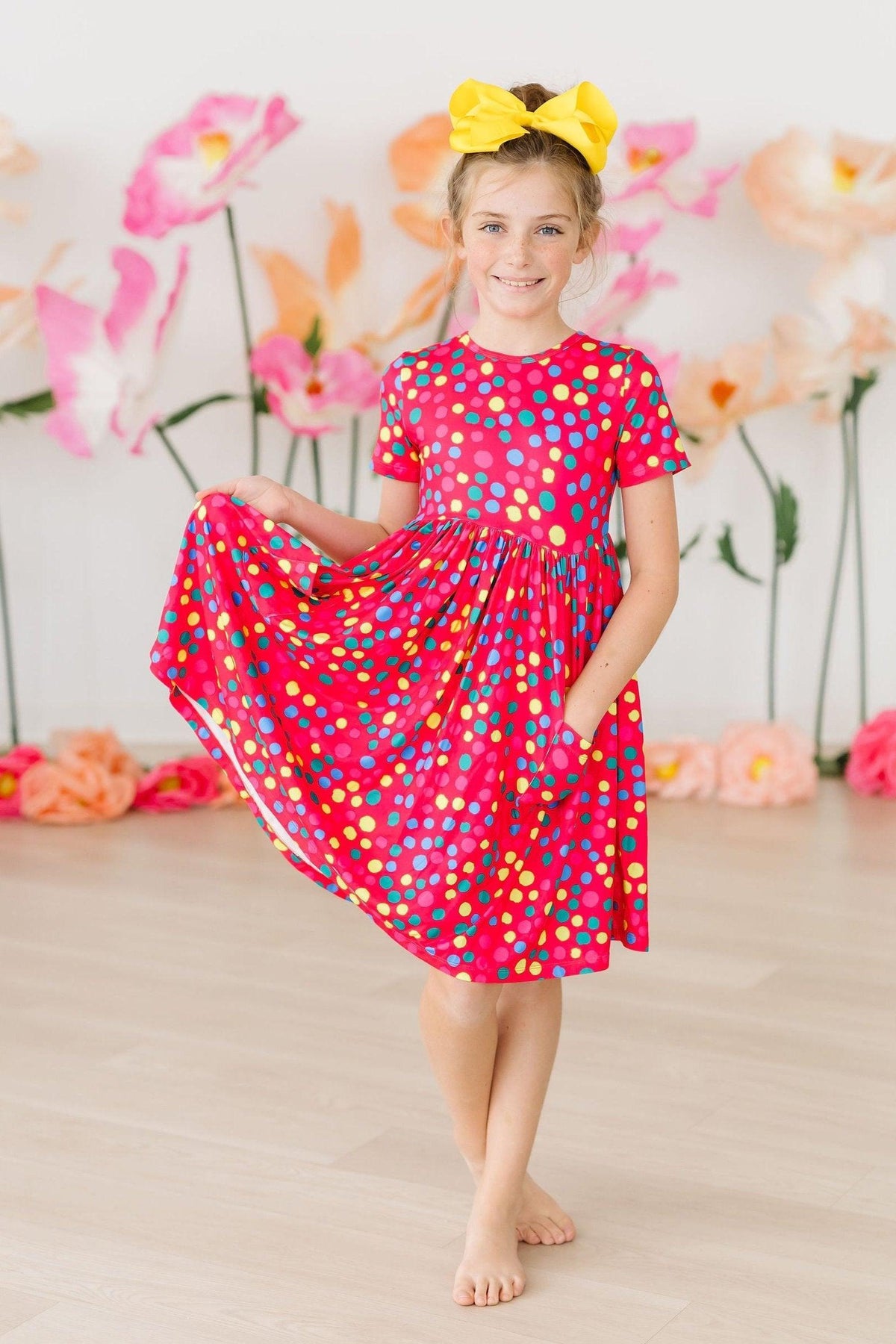 Polka Dot Party S/S Pocket Twirl Dress 1