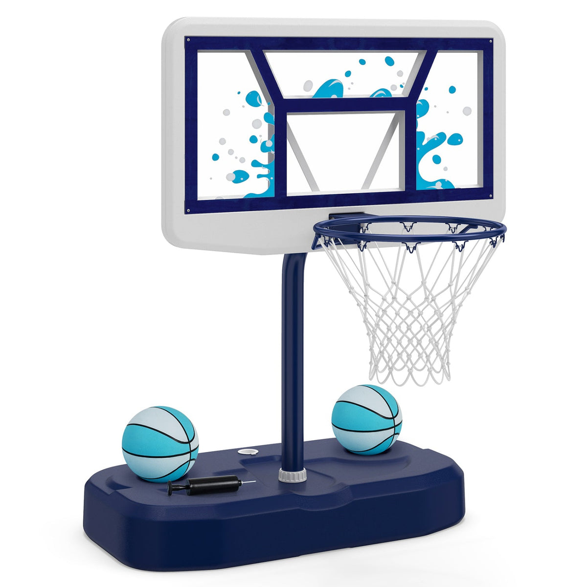 Pool Basketball Hoop Set with 2 Balls and Pump 19