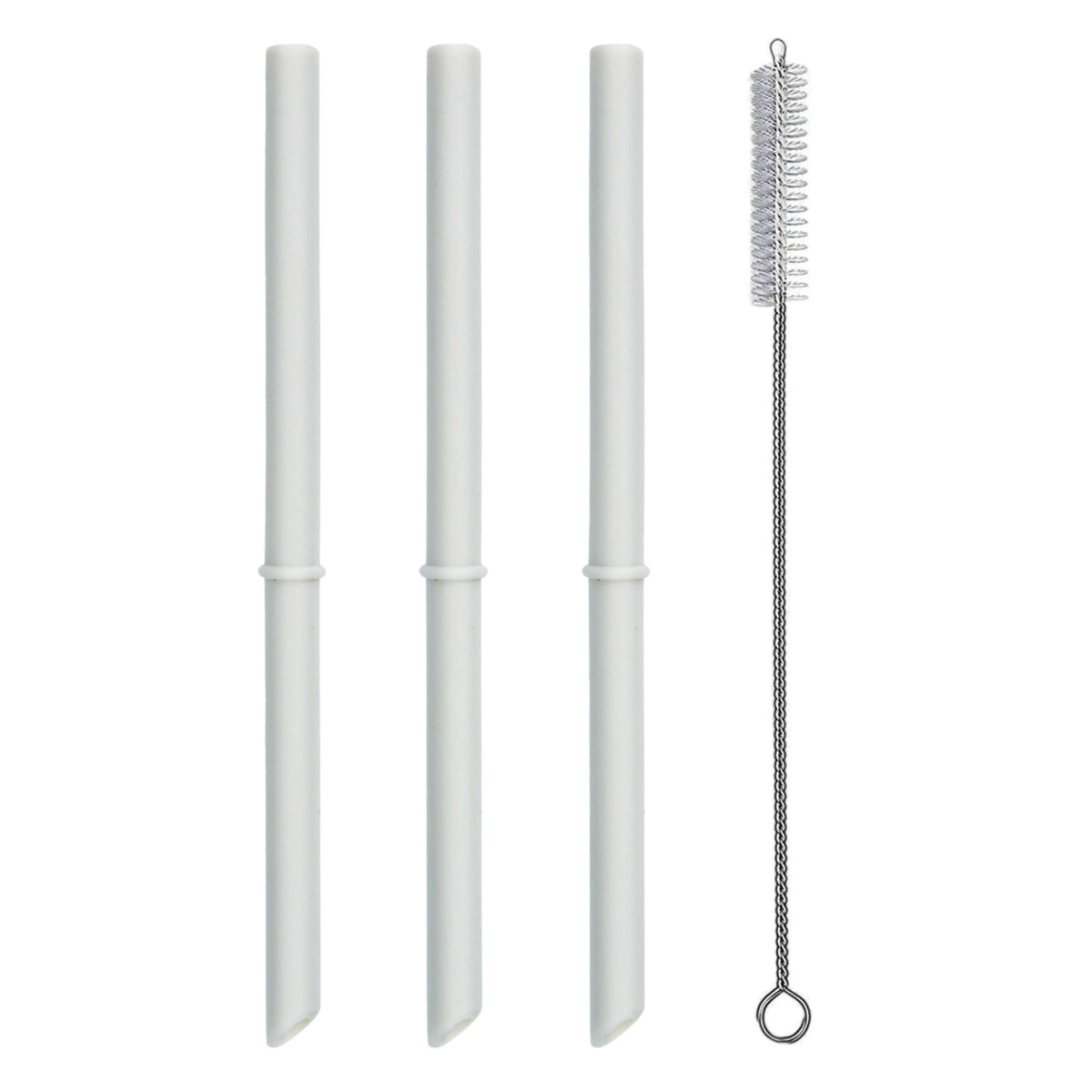 PopYum Replacement Straws for 9oz Kids Cup, 3-Pack with Cleaning Brush, Seattle Grey 1