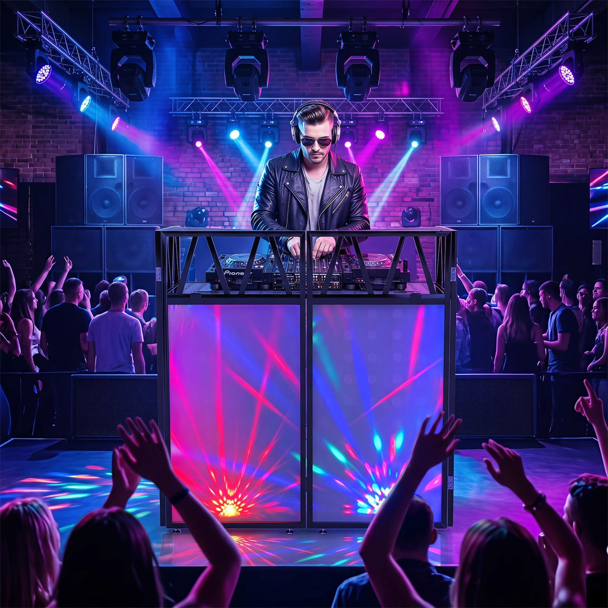 Portable DJ Booth with Black Scrims and Carrying Bag 1