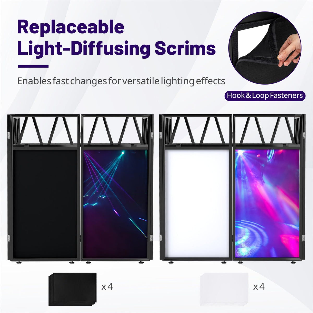 Portable DJ Booth with Black Scrims and Carrying Bag 4