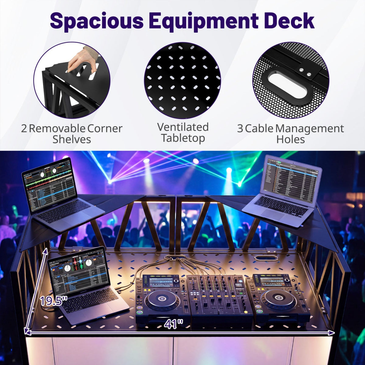 Portable DJ Booth with Black Scrims and Carrying Bag 6
