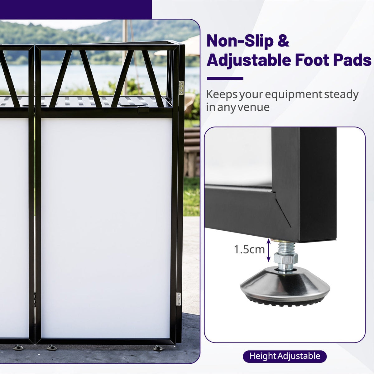 Portable DJ Booth with Black Scrims and Carrying Bag 7