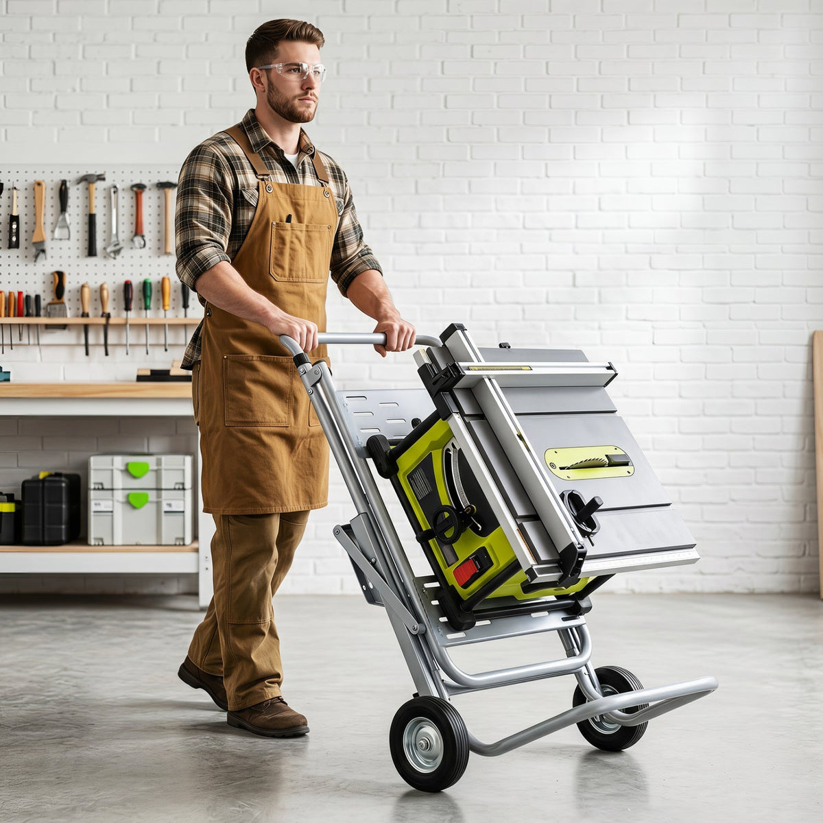 Portable Table Saw Stand with Rolling Wheels - Foldable 1