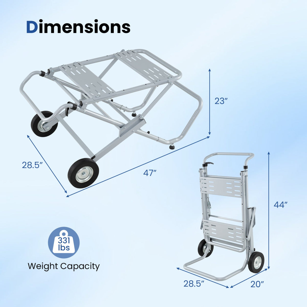 Portable Table Saw Stand with Rolling Wheels - Foldable 5