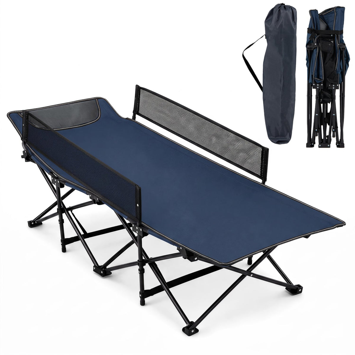 Portable Folding Camping Cot with Guardrail - 330 lbs Capacity 3