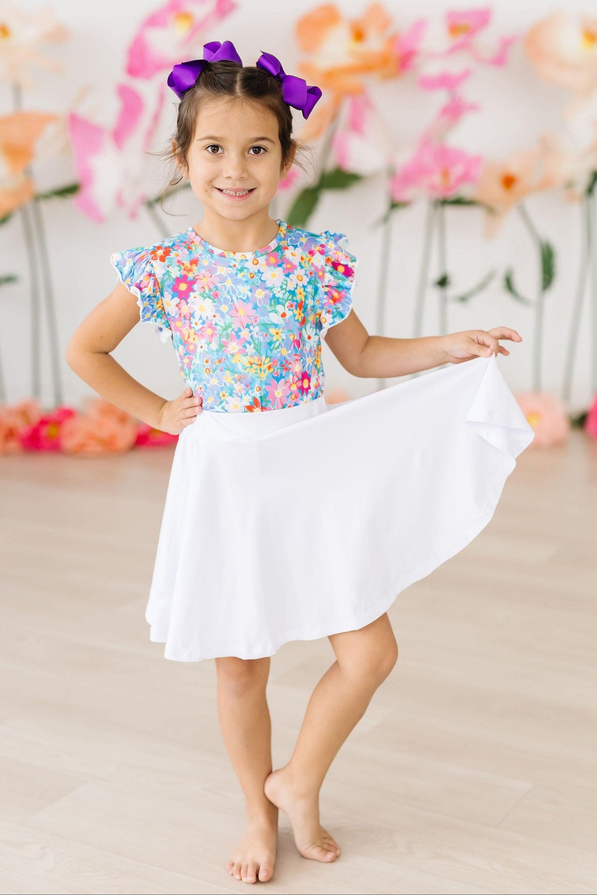 Preppy Floral S/S Ruffle Tee 6