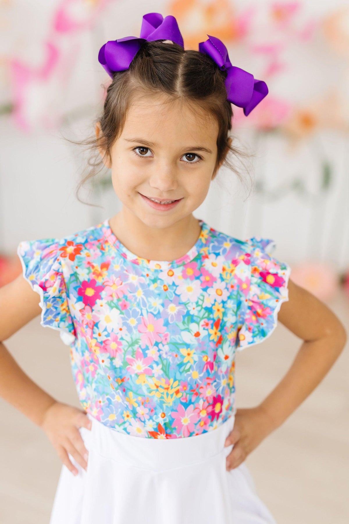 Preppy Floral S/S Ruffle Tee 5
