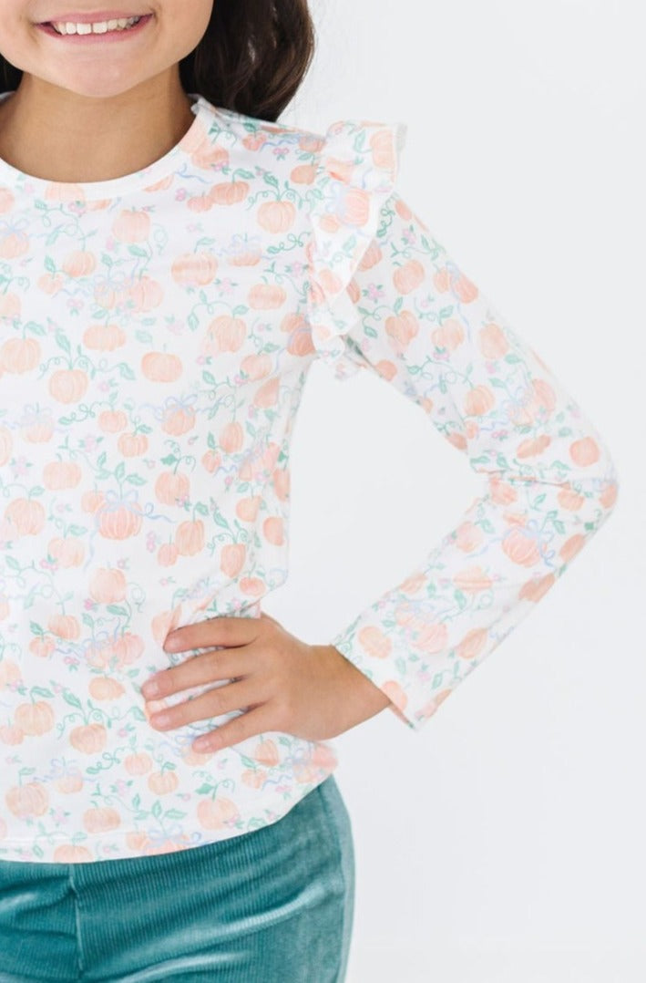 Pretty Pumpkins L/S Ruffle Tee 3