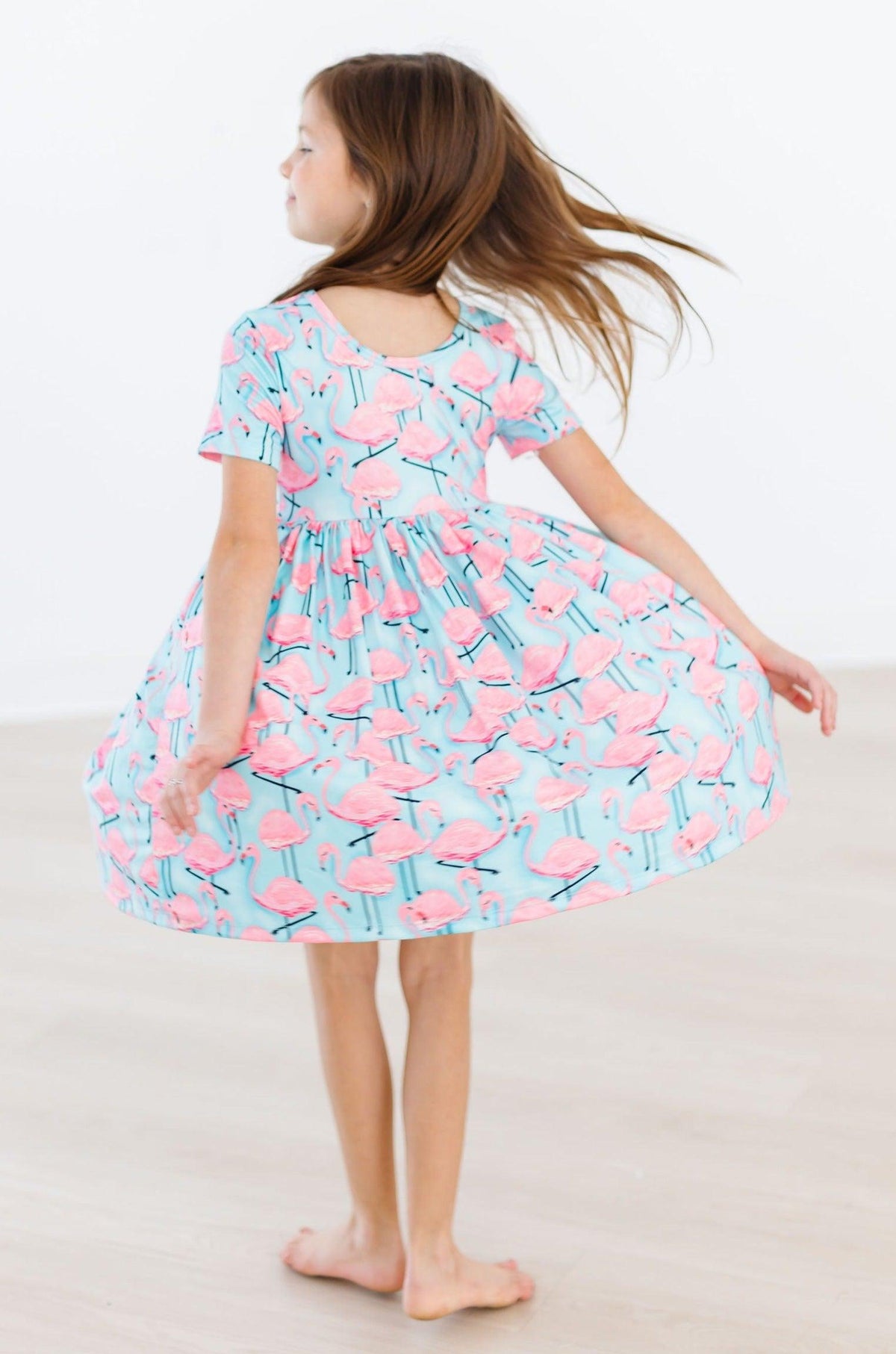 Pretty in Pink Flamingos S/S Pocket Twirl Dress 4