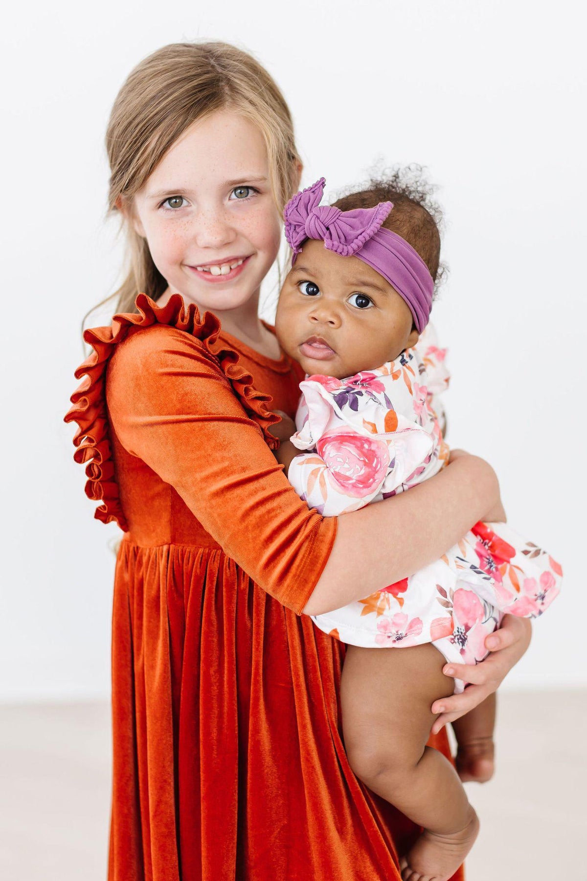 Pumpkin Spice Velvet Ruffle Twirl Dress 3