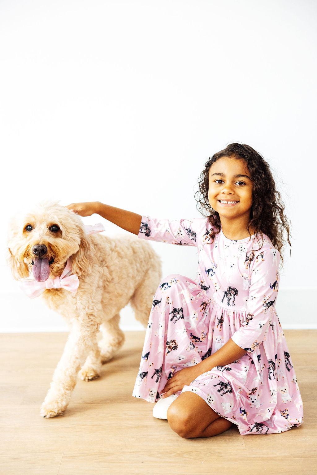 Puppy Kisses 3/4 Sleeve Pocket Twirl Dress 2