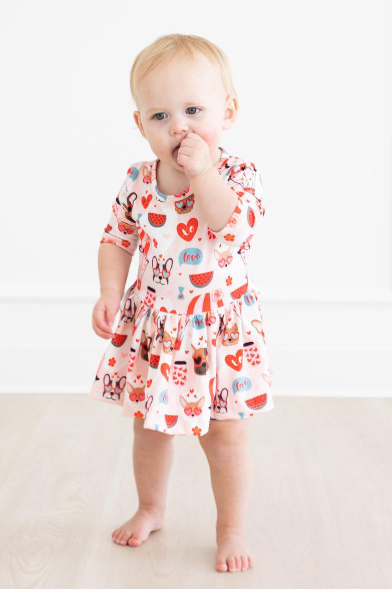 Puppy Love 3/4 Sleeve Twirl Bodysuit 2
