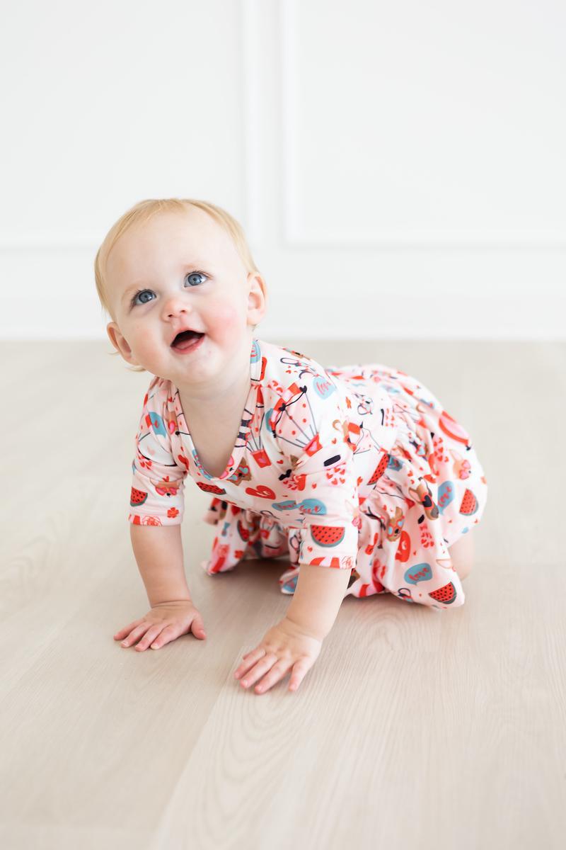 Puppy Love 3/4 Sleeve Twirl Bodysuit 3