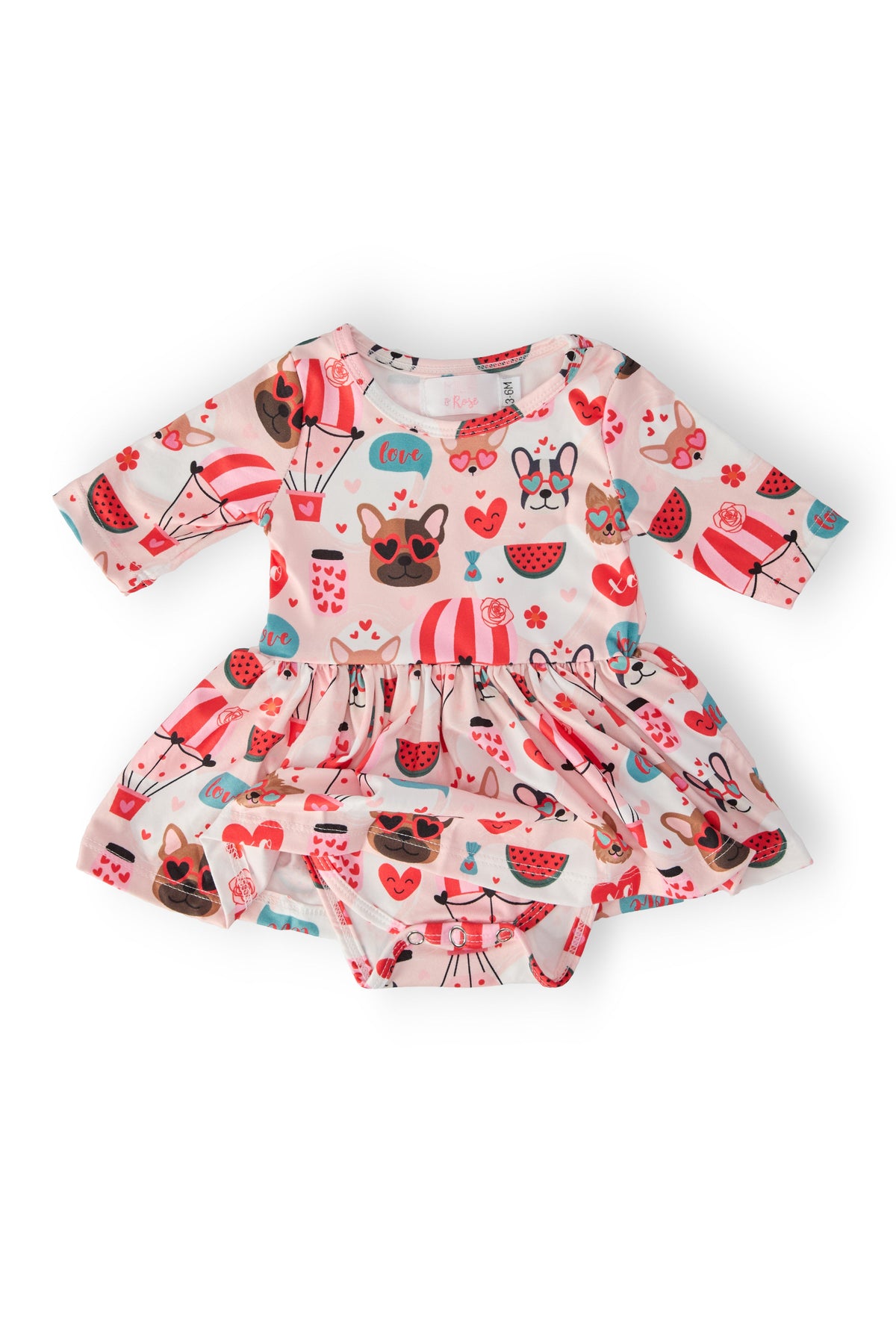 Puppy Love 3/4 Sleeve Twirl Bodysuit 5