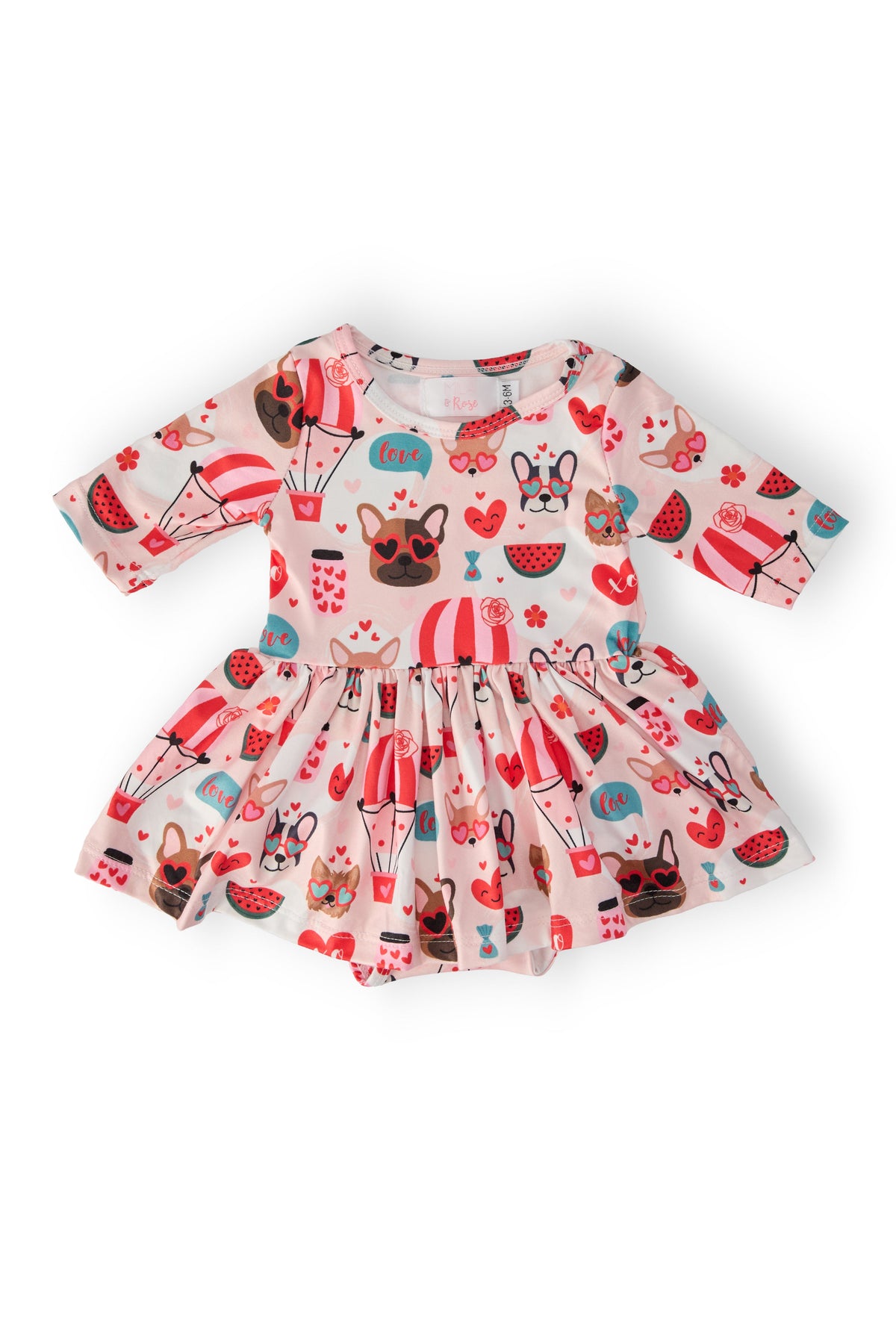 Puppy Love 3/4 Sleeve Twirl Bodysuit 1