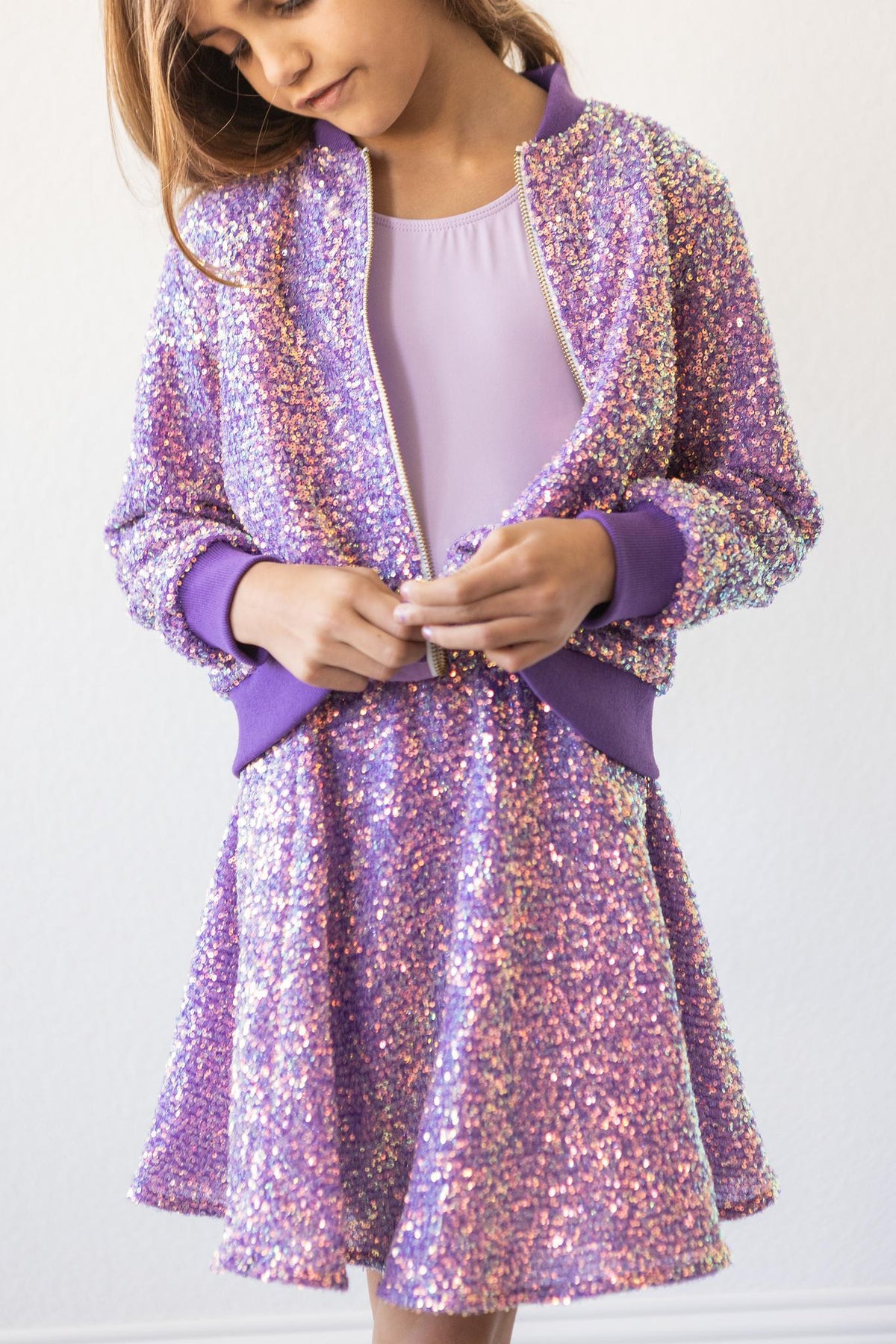 Purple Sequin Twirl Skort 1