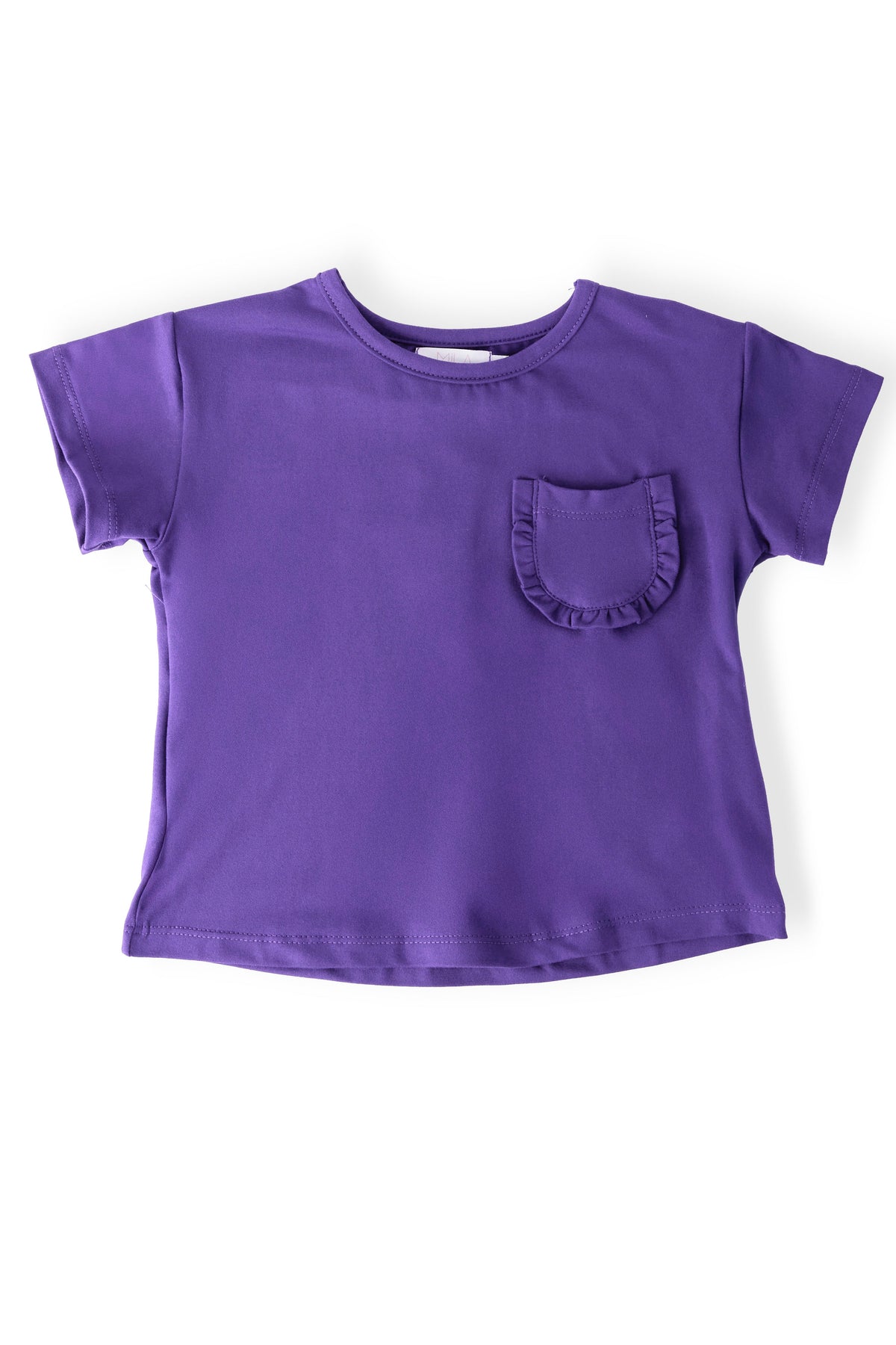 Purple Ruffle Pocket Tee 1