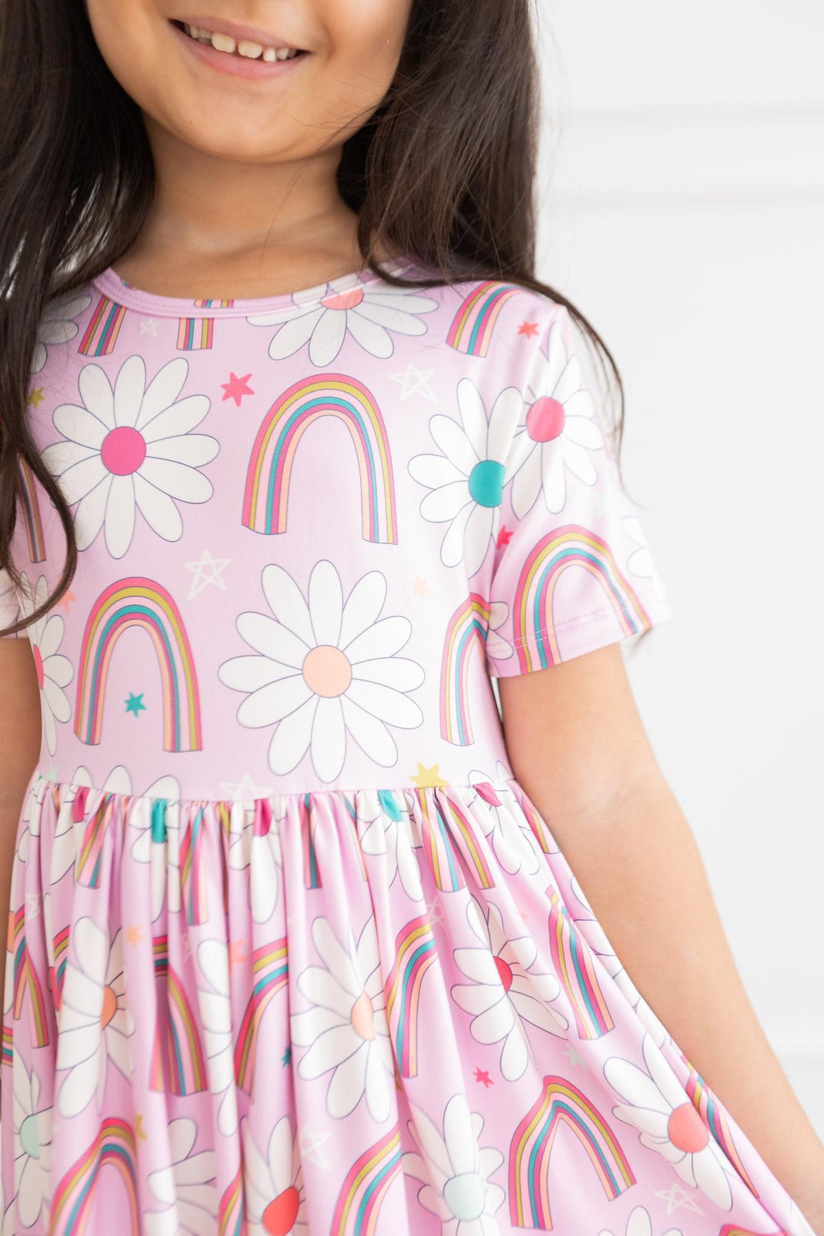 Rainbow Daisies S/S Pocket Twirl Dress 2