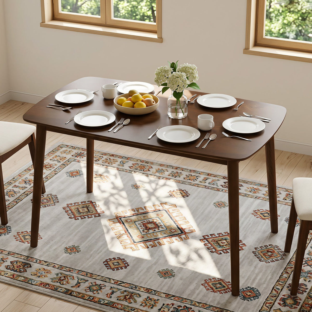 Rectangular Dining Table for 4 - Coffee Finish 1