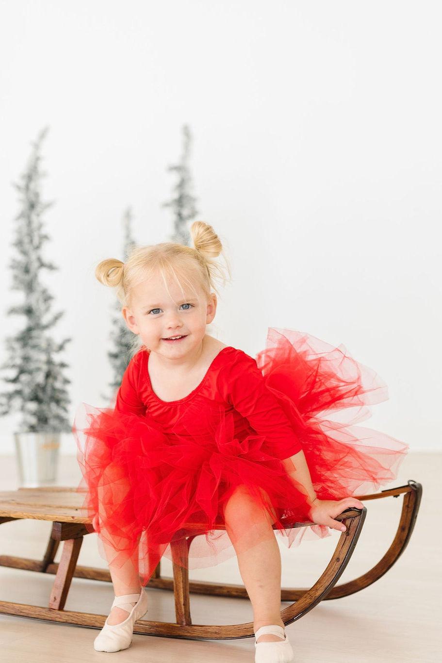 Red 3/4 Tutu Leotard 3