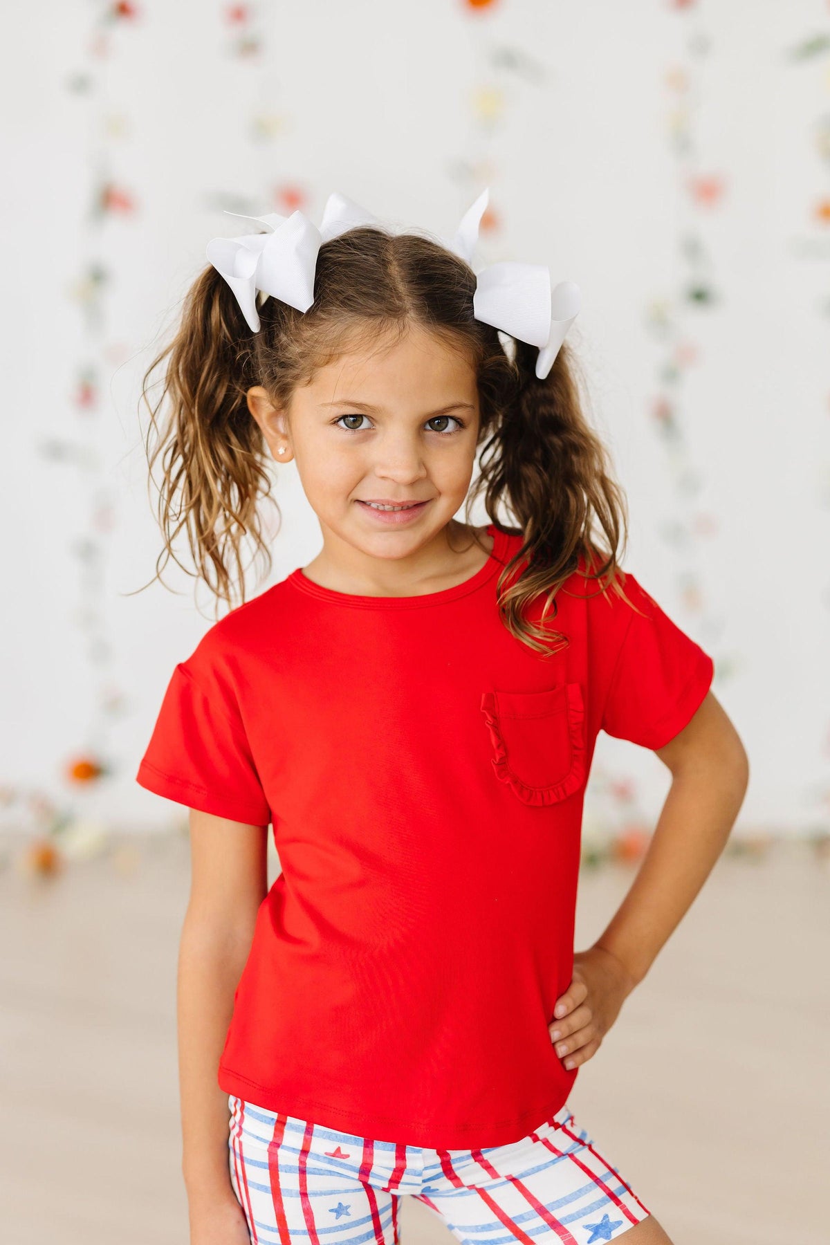 Red Ruffle Pocket Tee 2