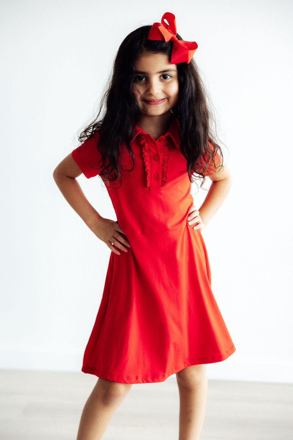Red S/S Polo Dress 2