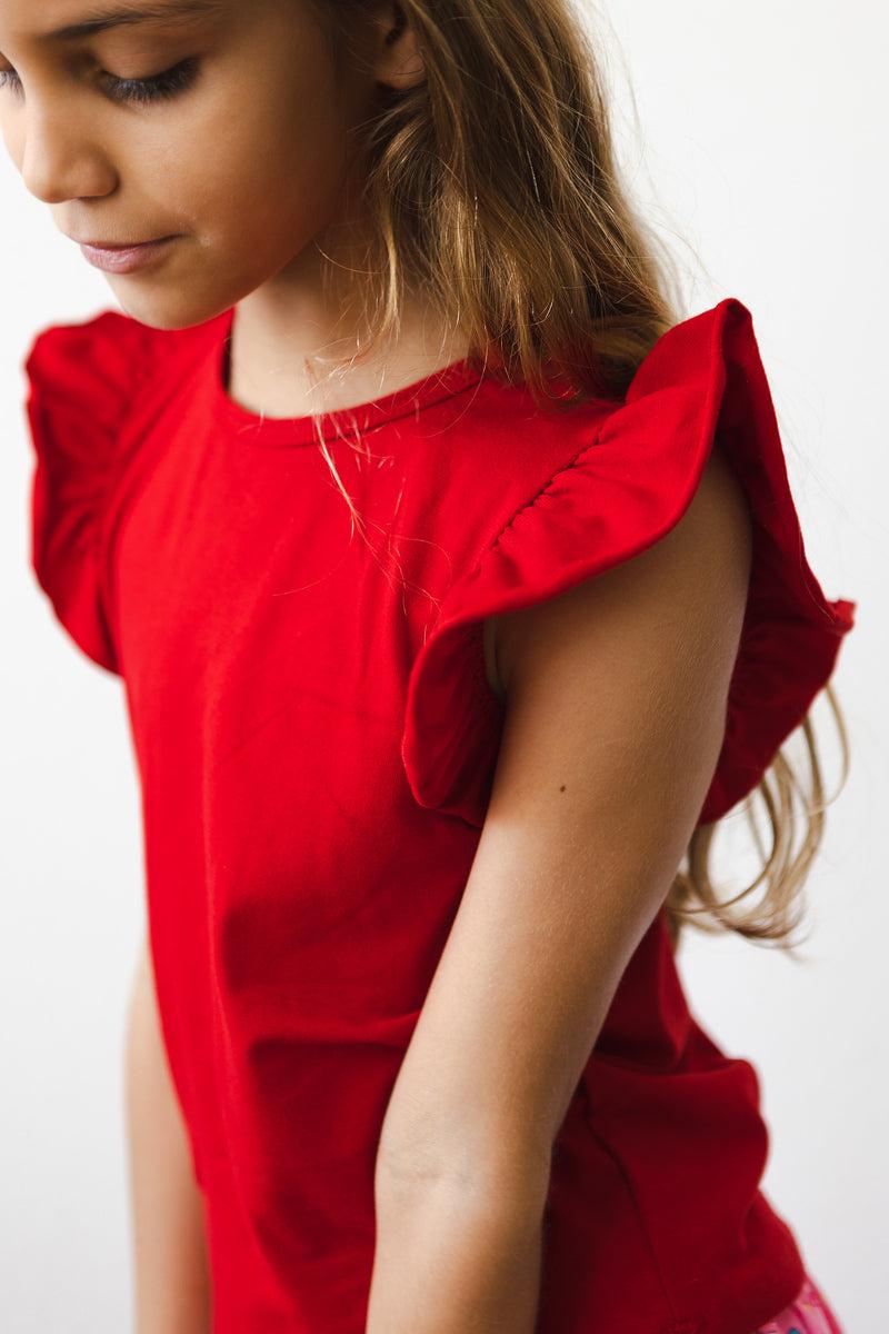 Red S/S Ruffle Tee 6