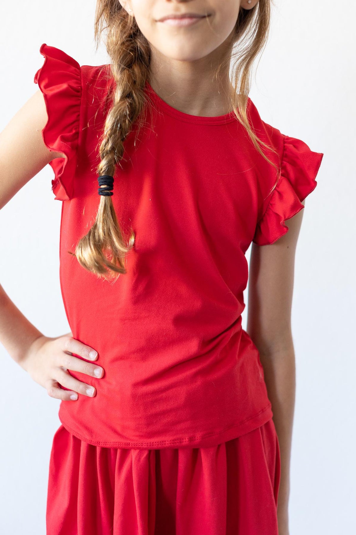 Red S/S Ruffle Tee 2